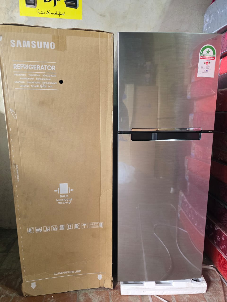 SAMSUNG Fridge, Top Mount Freezer 2 Door, No Frost, 348L